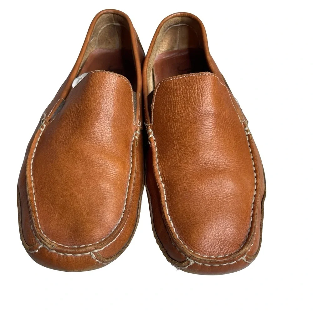 Saks Fifth Ave model 6433 Men's Tan all leather driving Loafers size 10 M